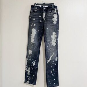 NEW Zara The Bleached Midrise Dark Grey Denim Jeans Size 0